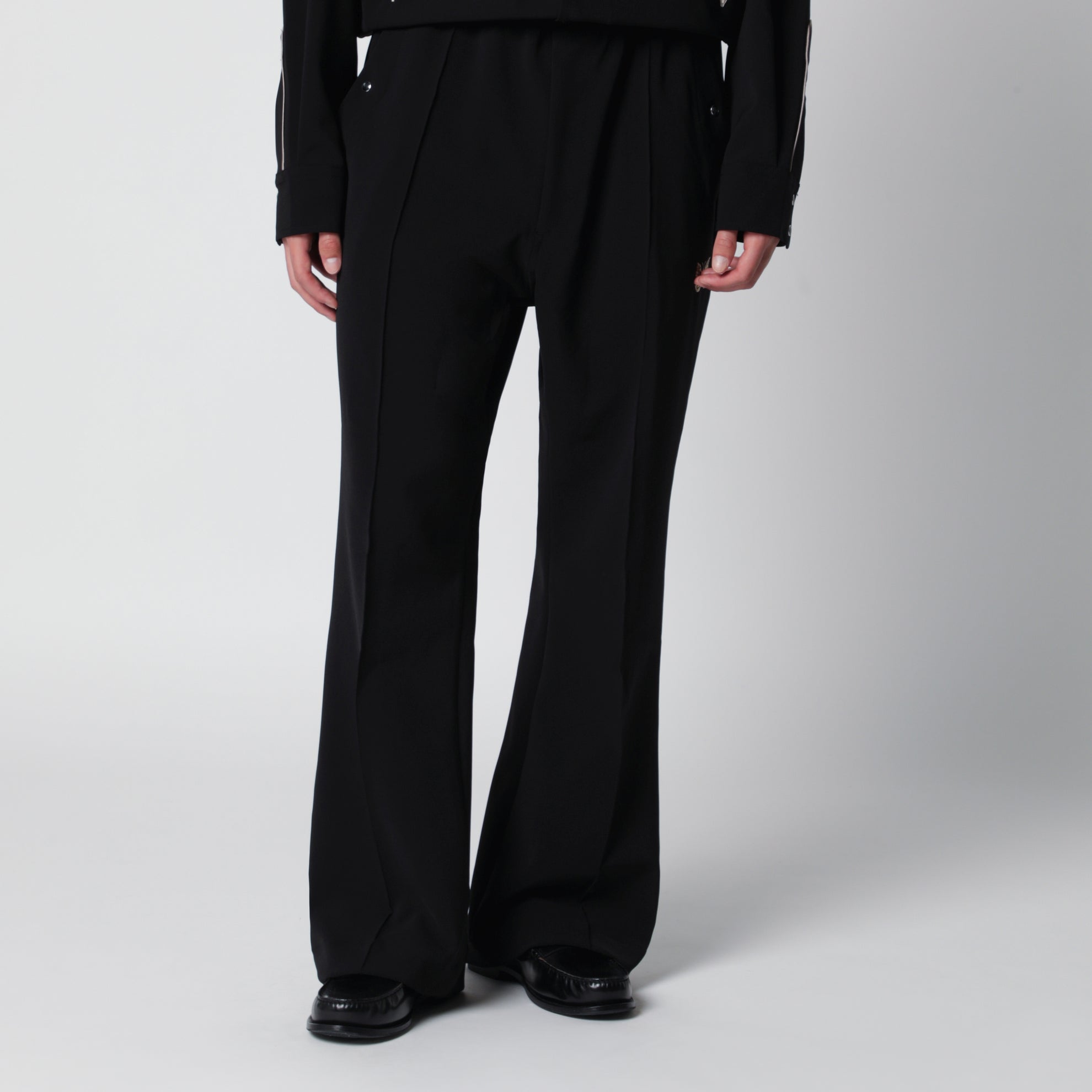 Polyester Piping Cowboy Pants in Black