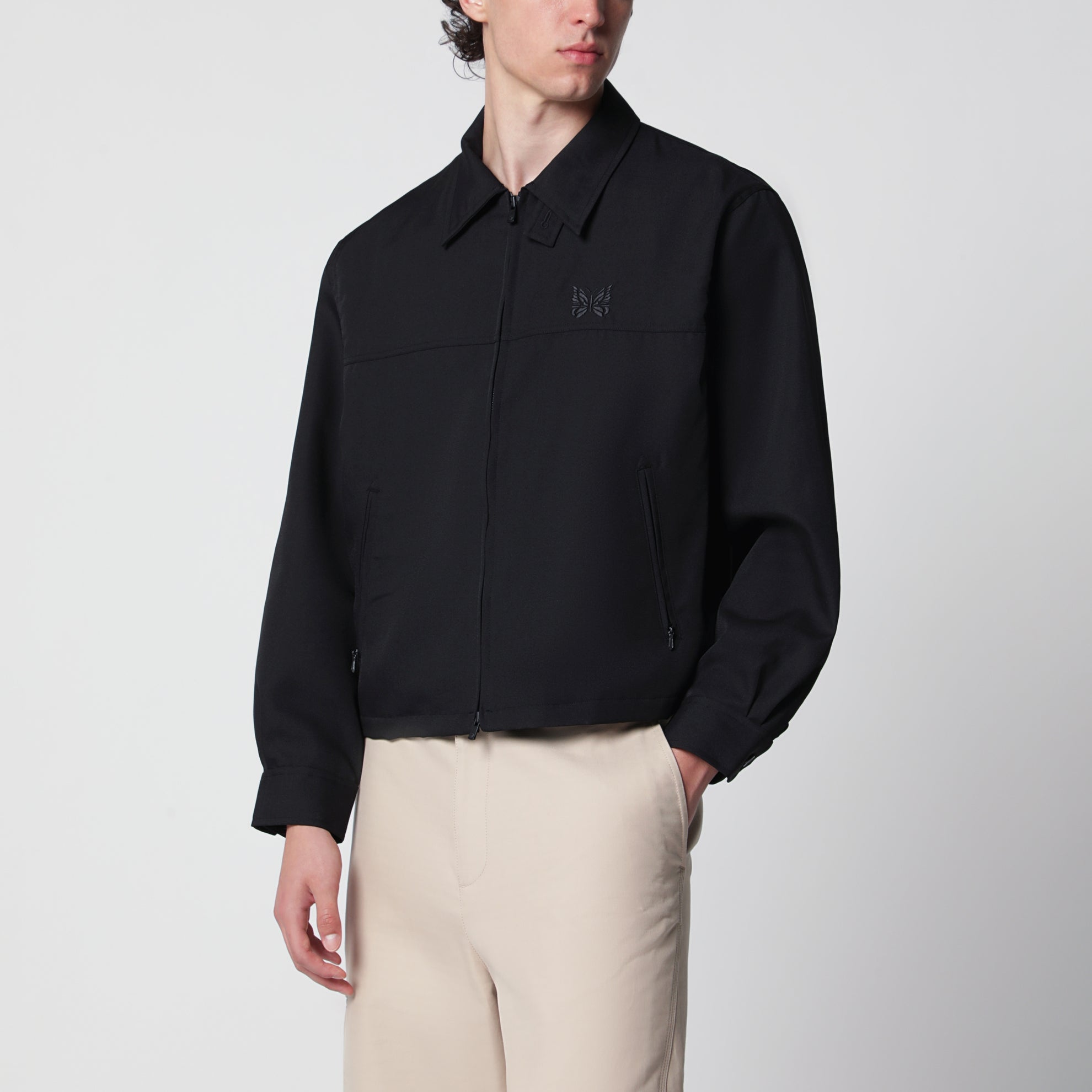 Schwarze Sportjacke aus Twill