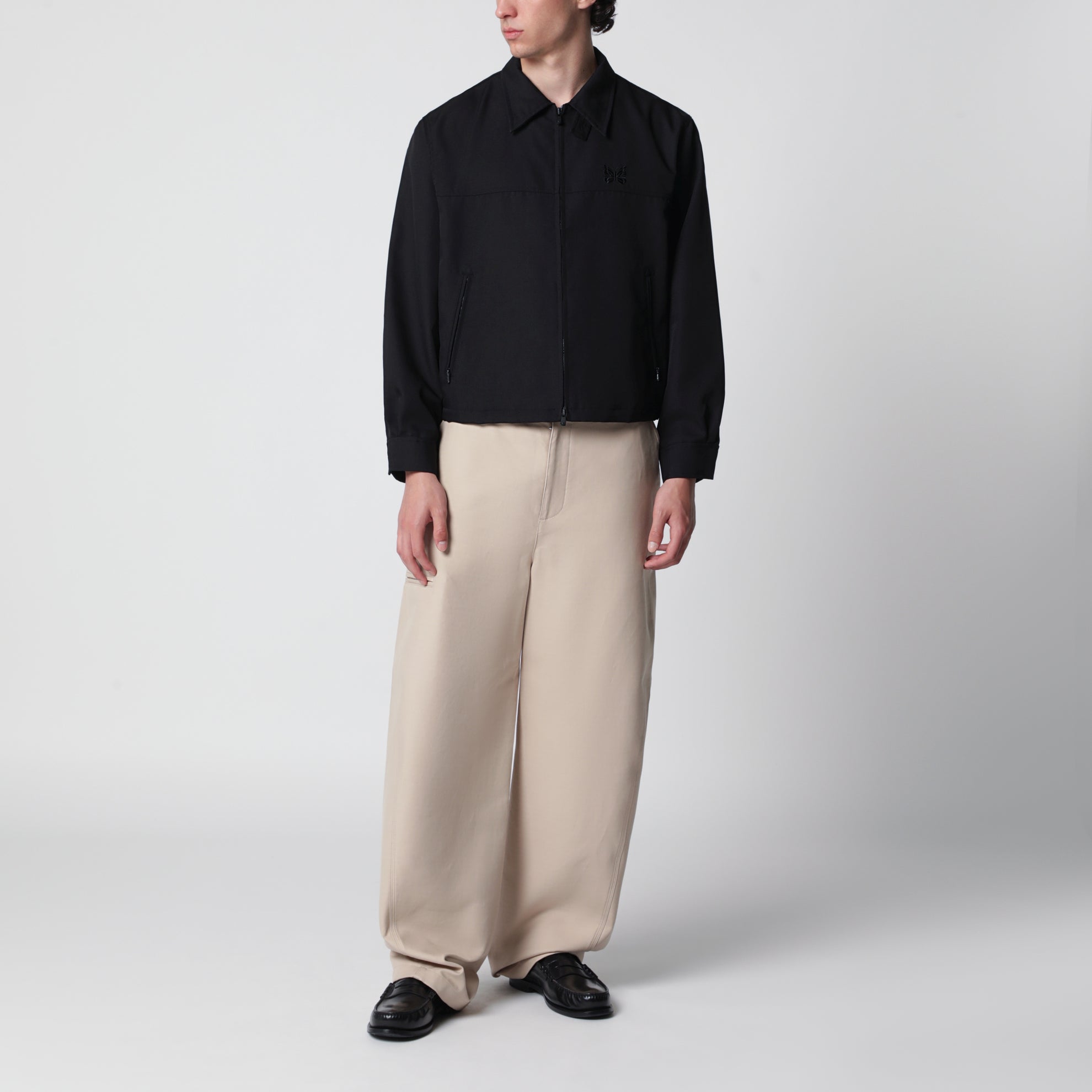 Schwarze Sportjacke aus Twill