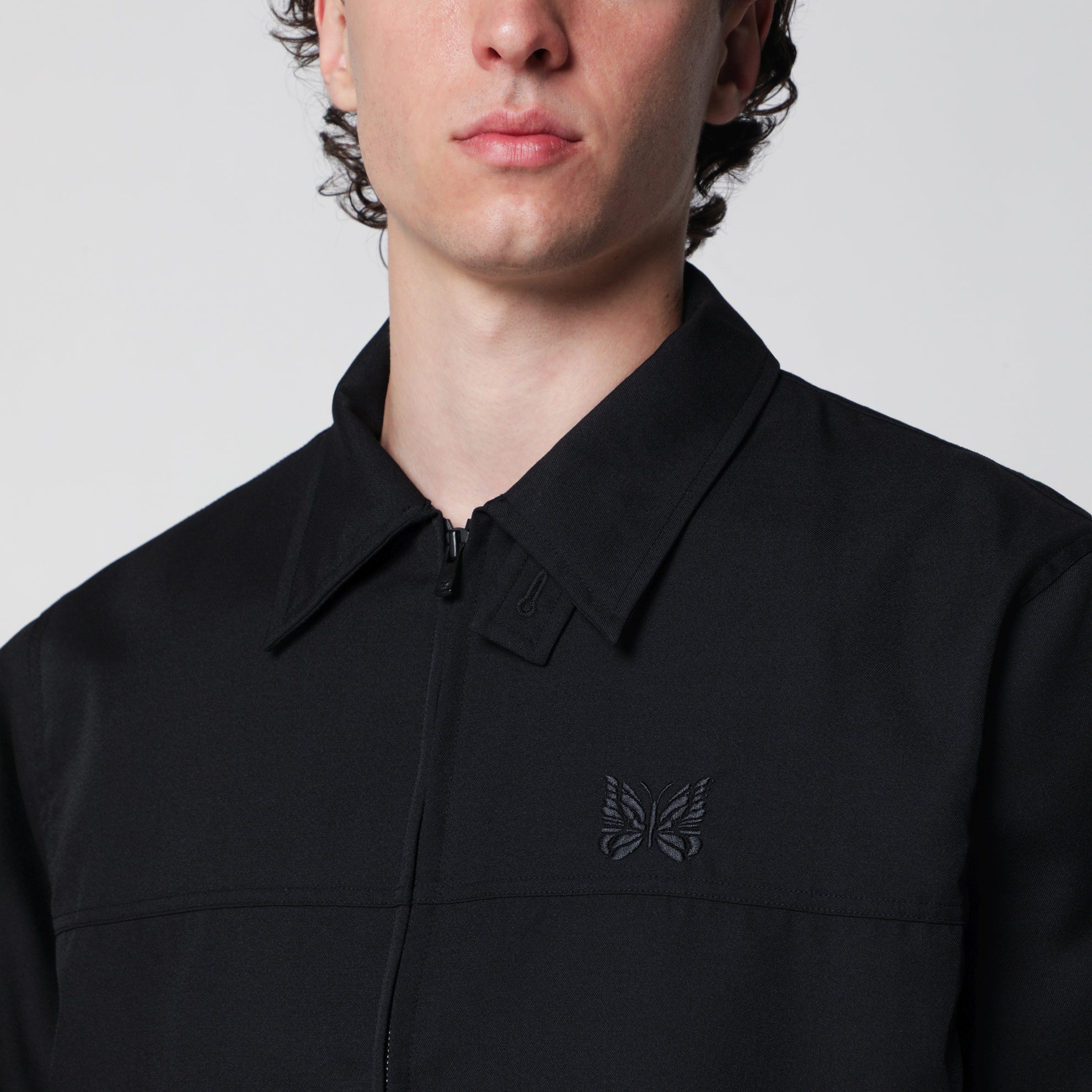 Schwarze Sportjacke aus Twill
