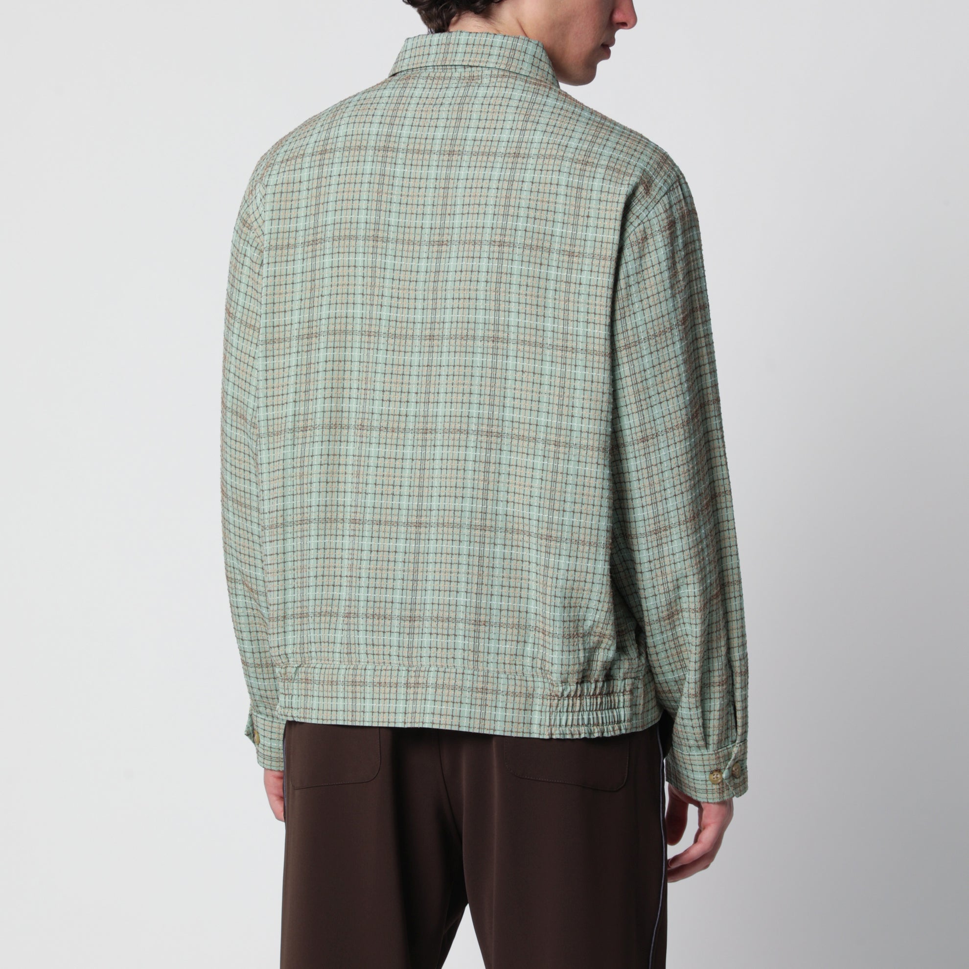 Dobby Grid sporty jacket in rayon blend, mint