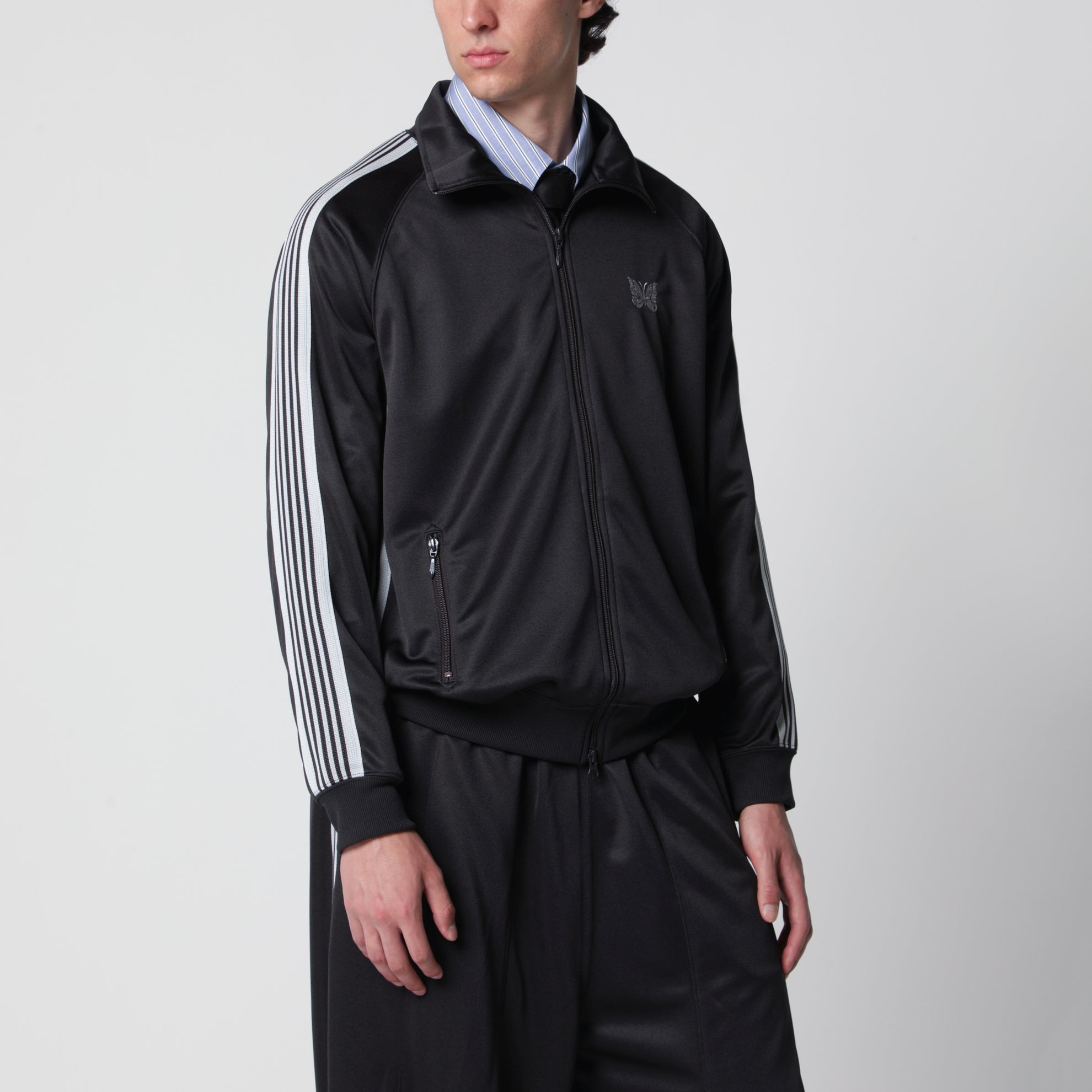 Giacca sportiva in jacquard color carbone