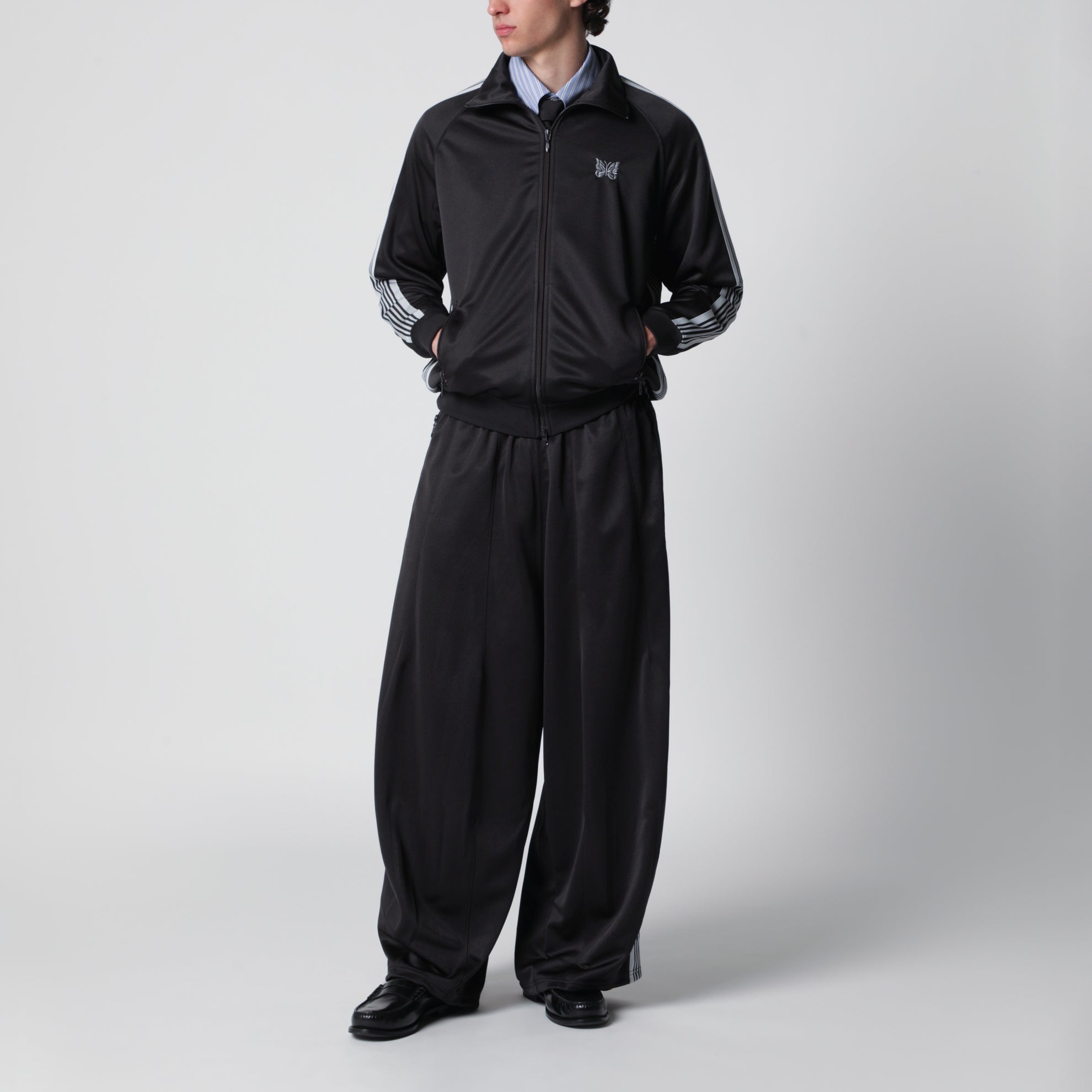 Giacca sportiva in jacquard color carbone