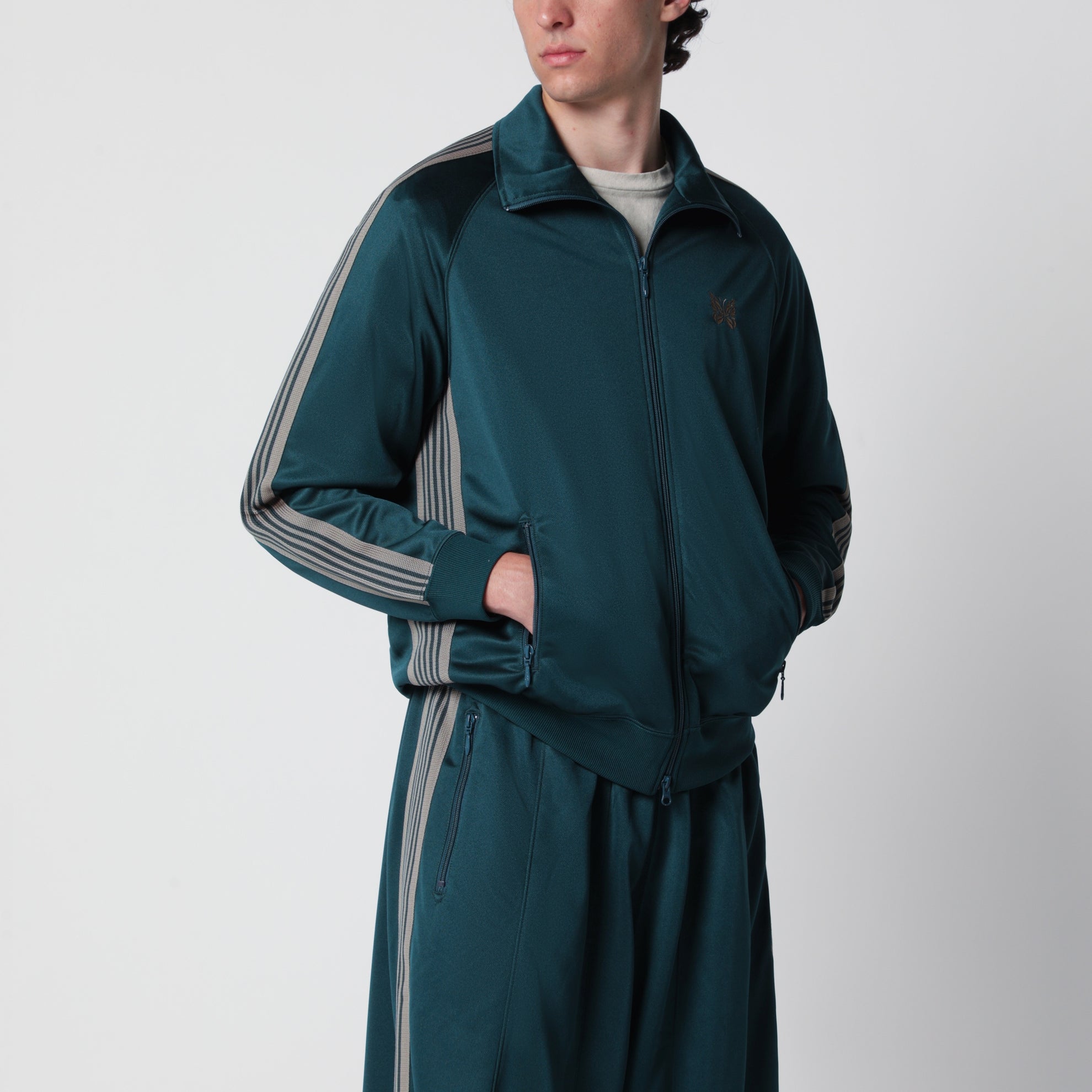 Giacca sportiva in jacquard verde