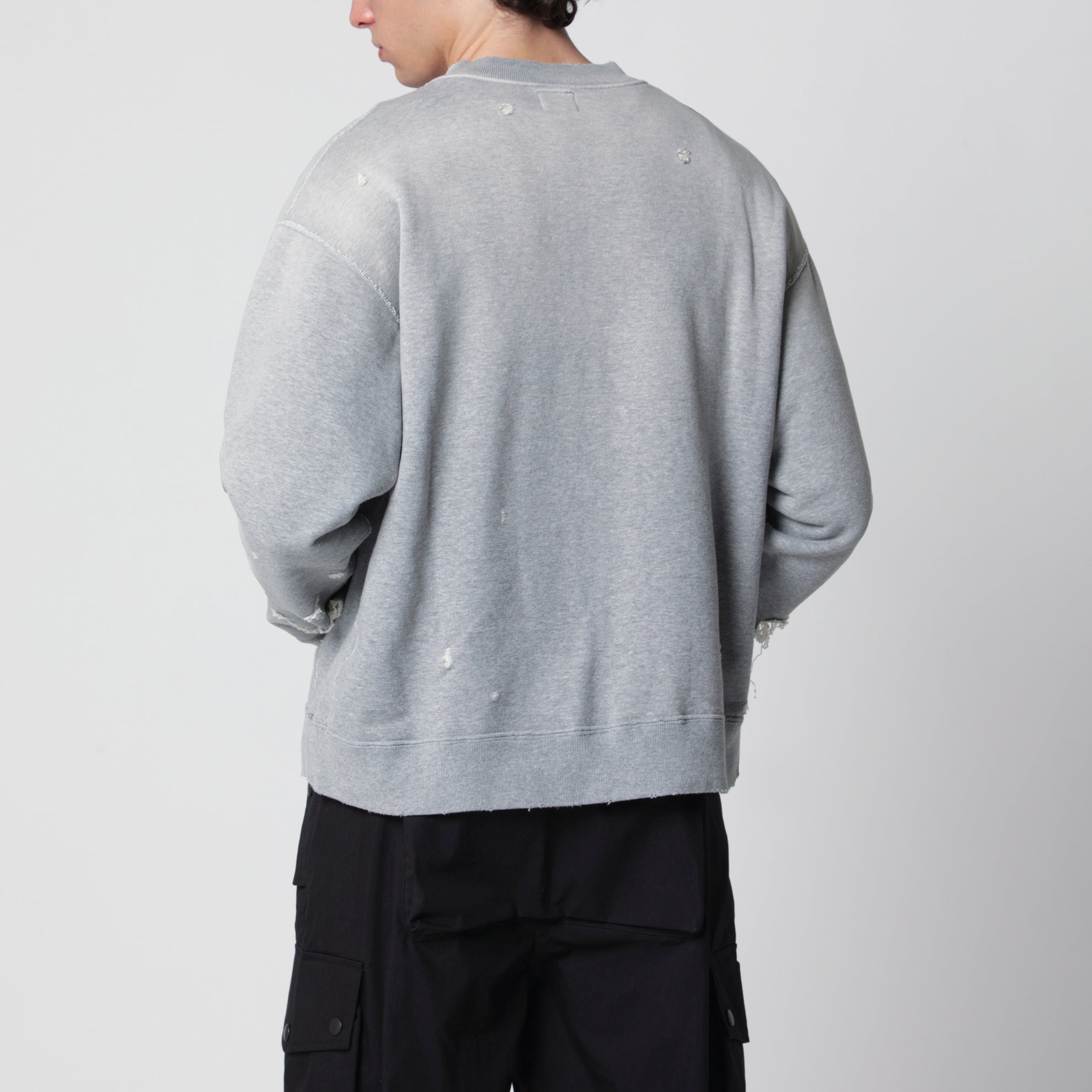 Sweat zippé « Deconstructed » en coton gris
