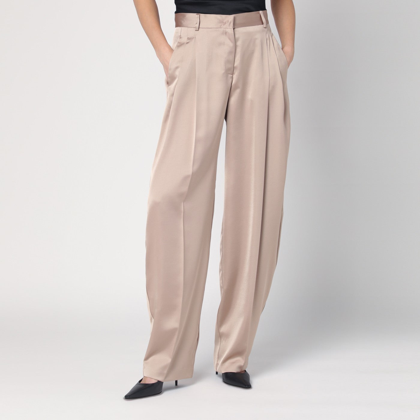 Pantalone ampio greige