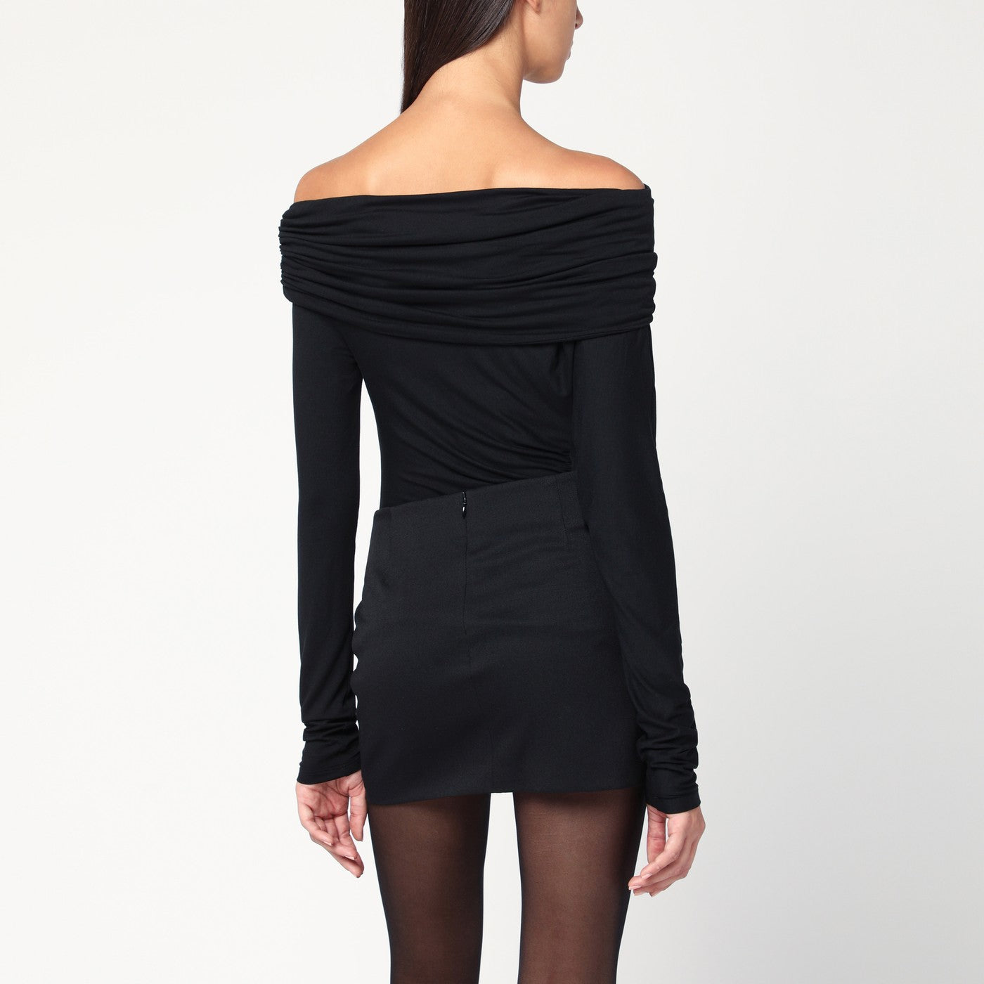 Top con spalle scoperte Zoe nero