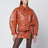 Veste ceinturée couleur cuir en simili-cuir