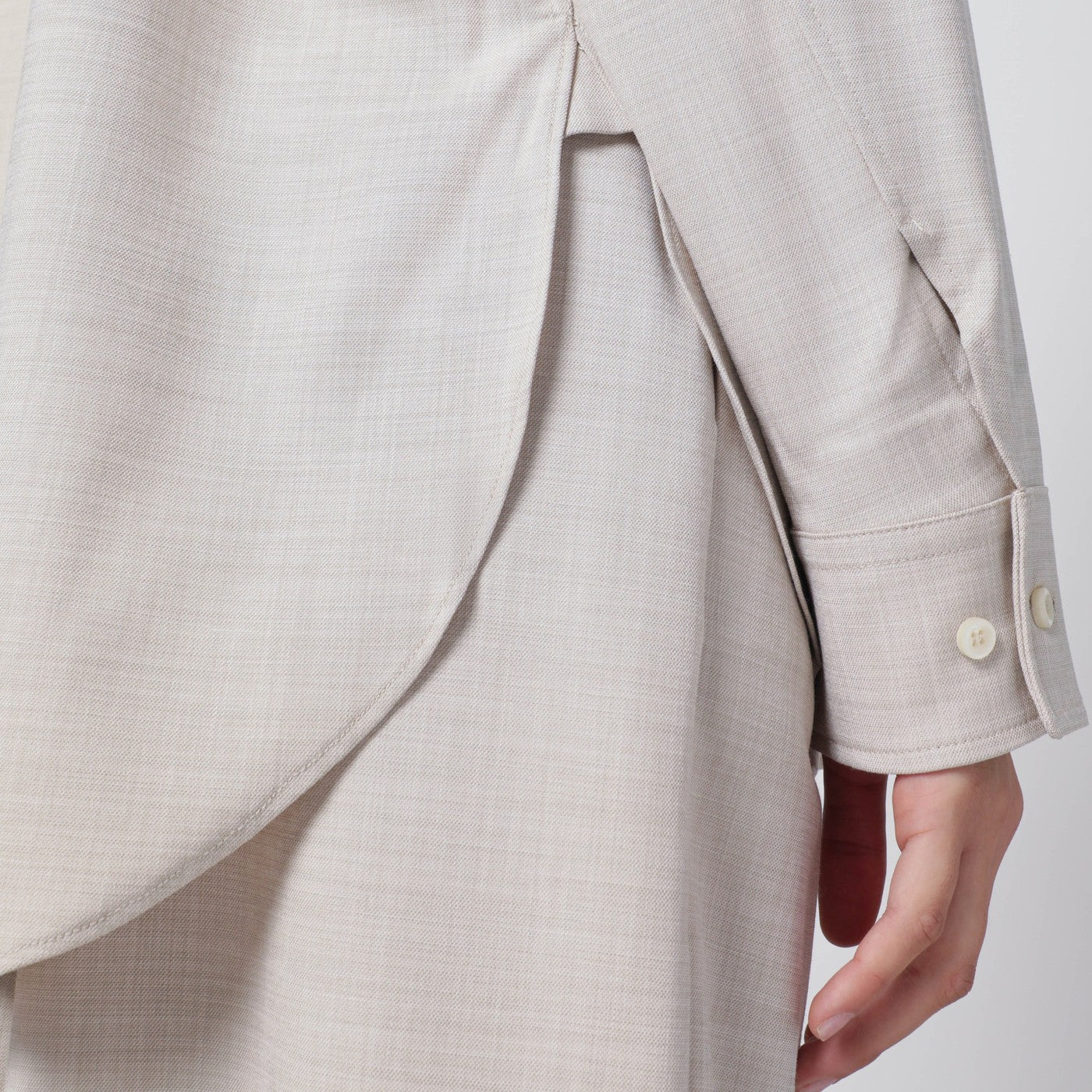 Trousers in ivory melange