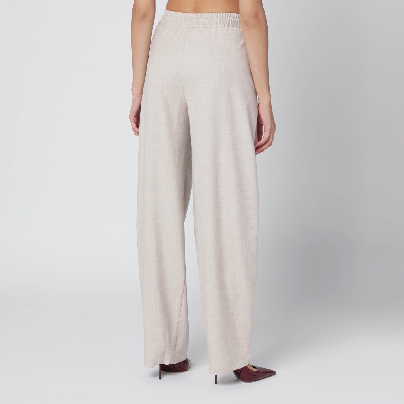 Trousers in ivory melange