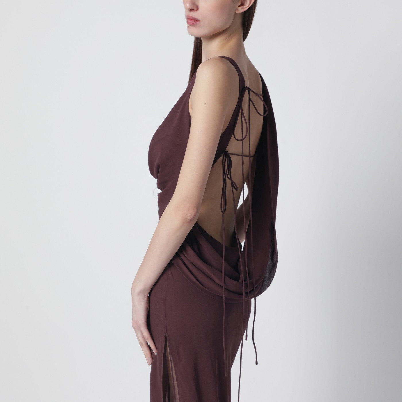 aubergine silk dress Midi Slip Silk Charmeuse Dress