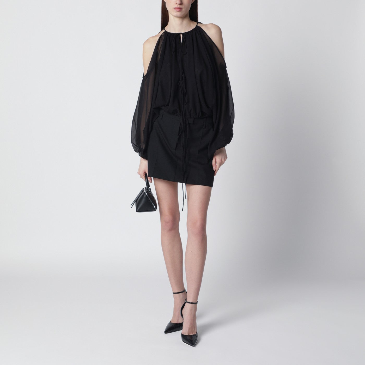 Black off-shoulder blouse