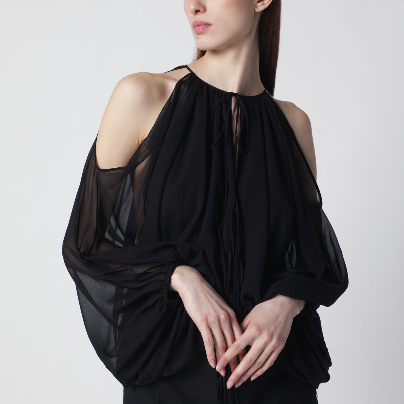 Black off-shoulder blouse