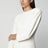 Abito midi bianco latte con spalle arrotondate