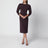 Abito midi rouge noir con spalle arrotondate