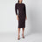 Abito midi rouge noir con spalle arrotondate