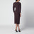 Abito midi rouge noir con spalle arrotondate