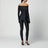 Schwarzer Kendall-Jumpsuit aus glänzendem Stretch-Lycra