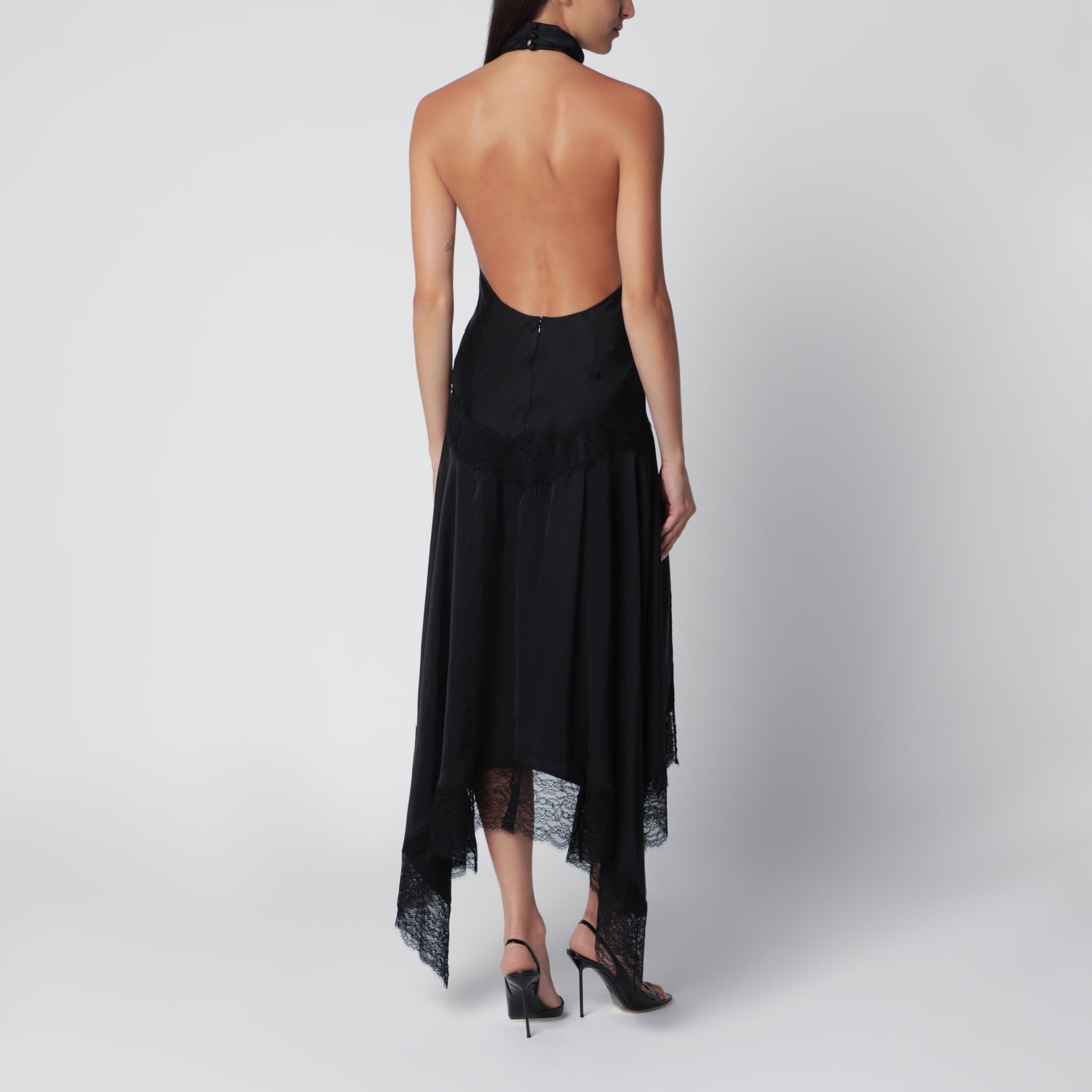 Robe longue Tish noire en cupro