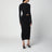 Abito midi nero con dettaglio cut-out in vita