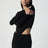 Abito midi nero con dettaglio cut-out in vita