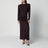 Robe longue Rouge Noir avec drapé à la taille