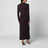Robe longue Rouge Noir avec drapé à la taille