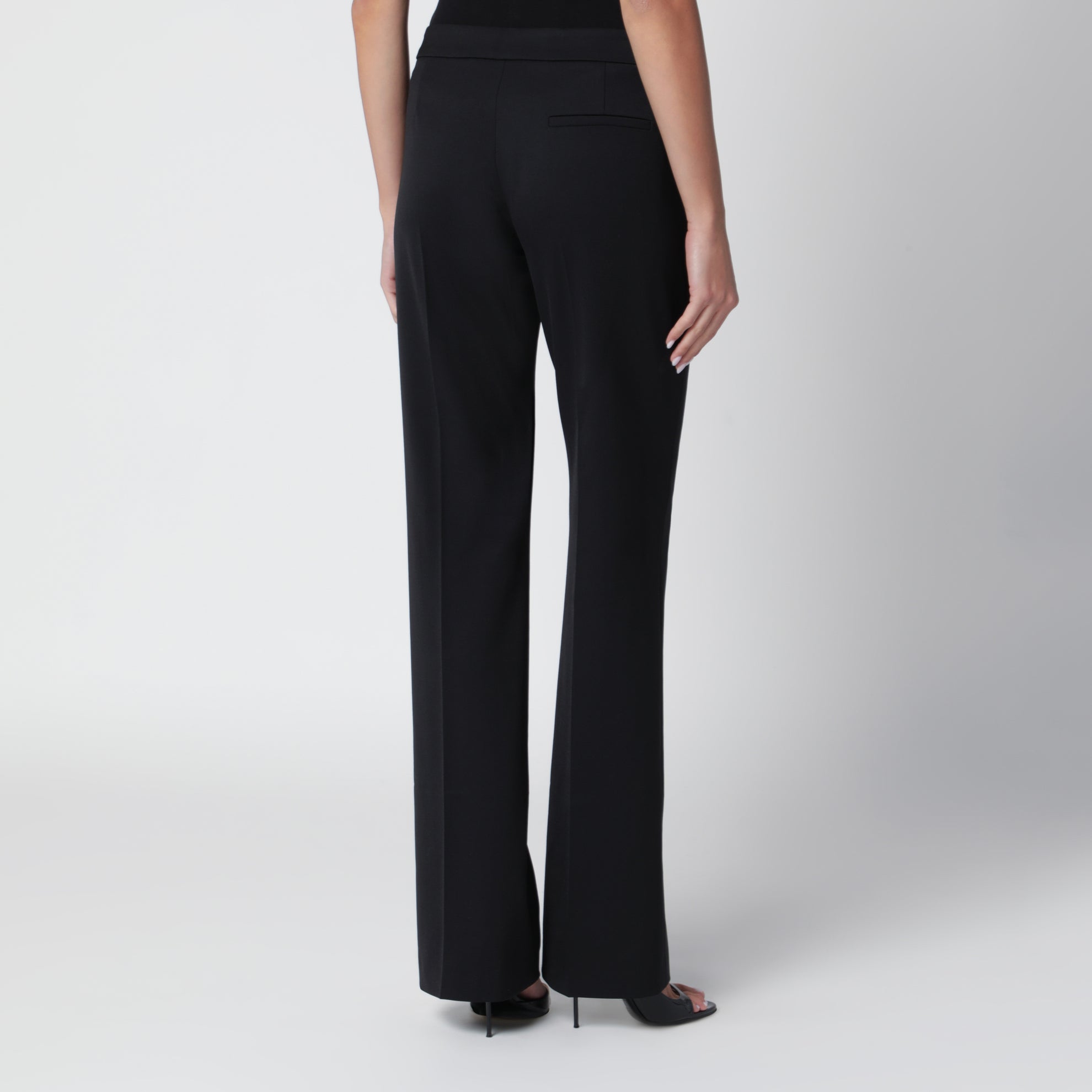 Gladys black virgin wool gabardine trousers