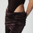 Braune Hose in Samtoptik mit drapiertem Bund