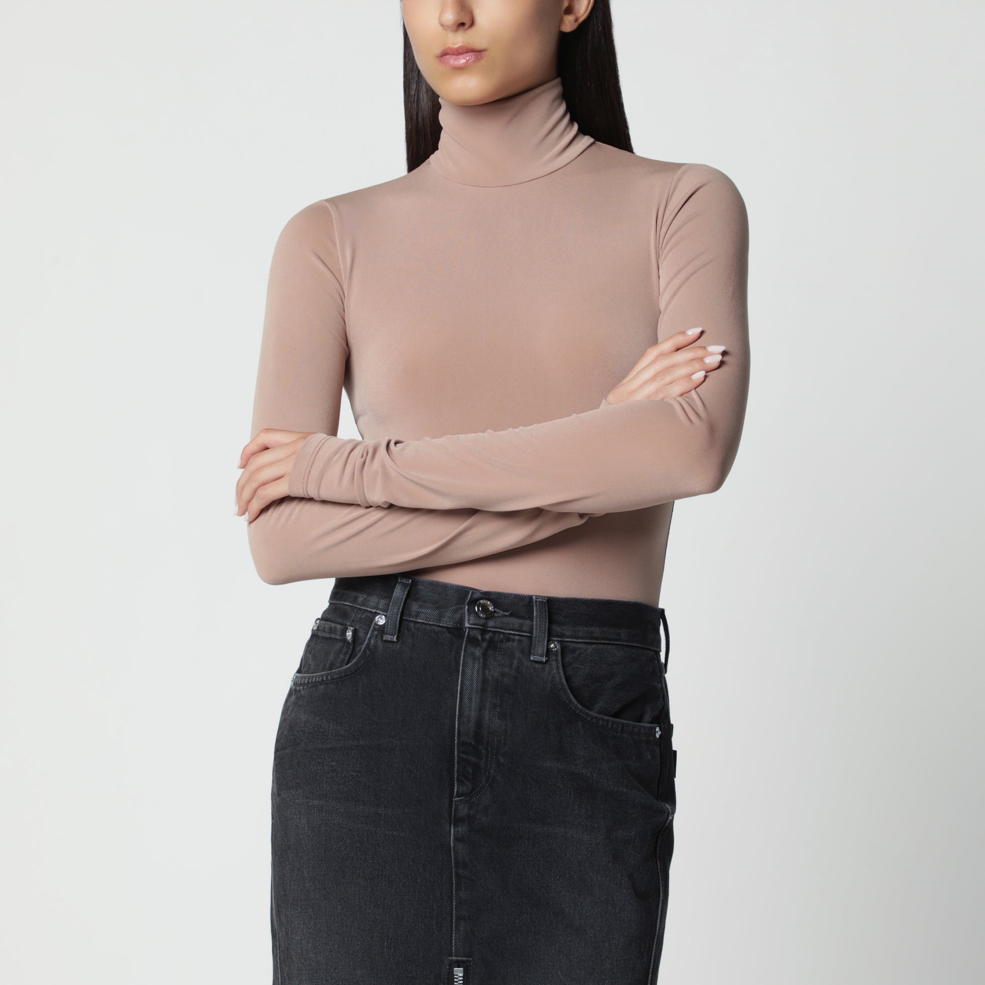 Body dolcevita rosa blush in jersey stretch