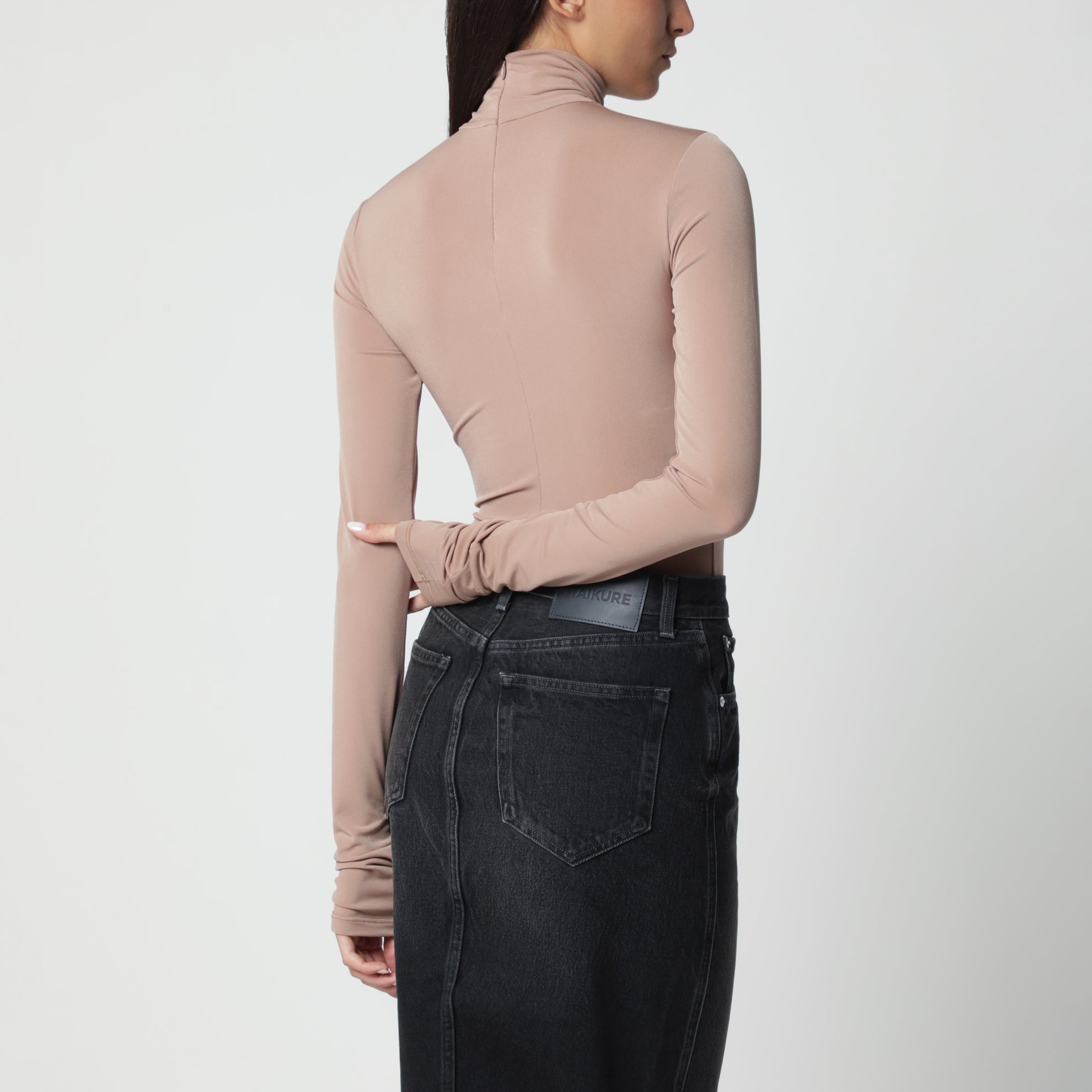 Body dolcevita rosa blush in jersey stretch