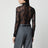 Body dolcevita nero in pizzo semitrasparente