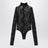 Body dolcevita nero in pizzo semitrasparente