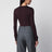 Deep neckline rouge noir stretch jersey bodysuit