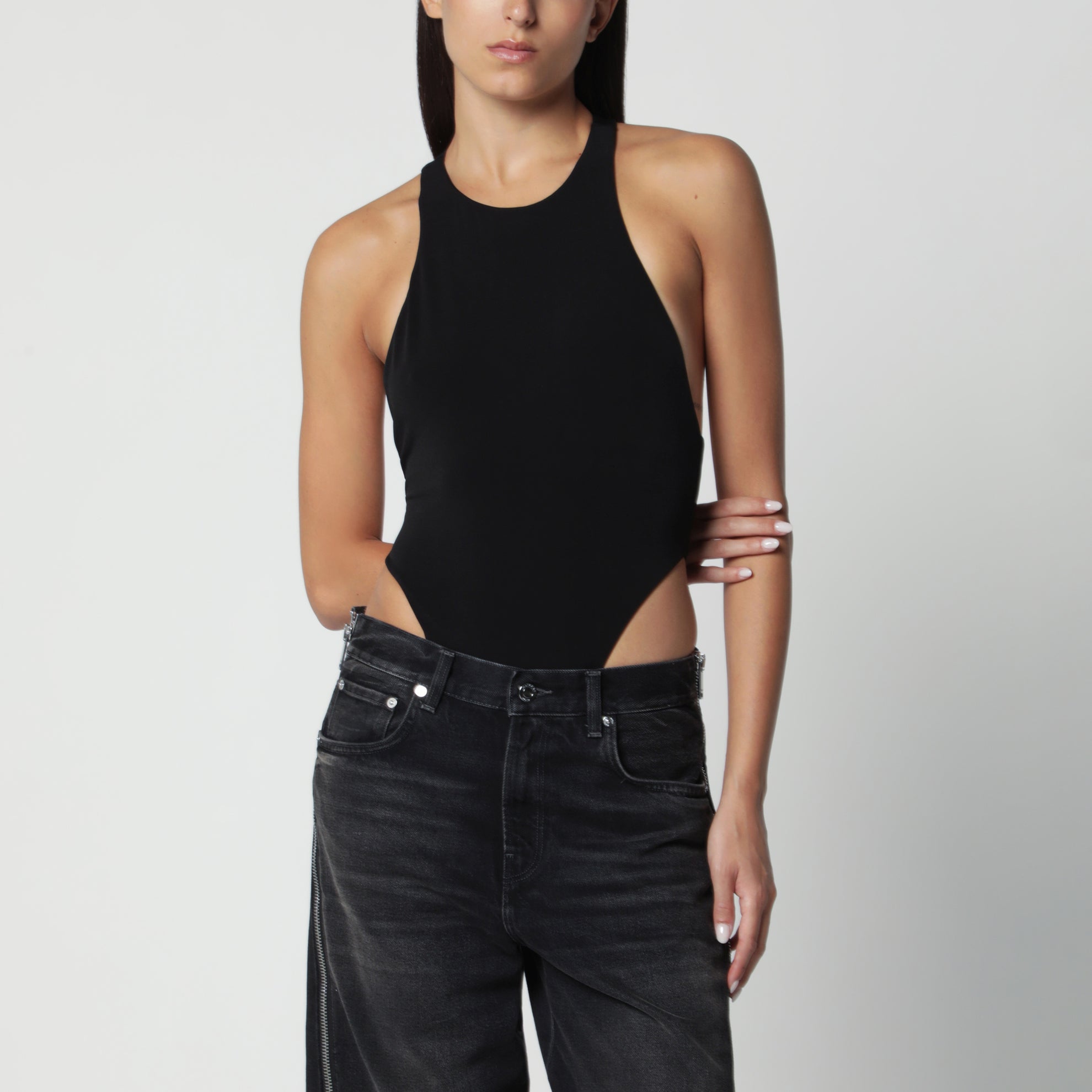 Black jersey bodysuit