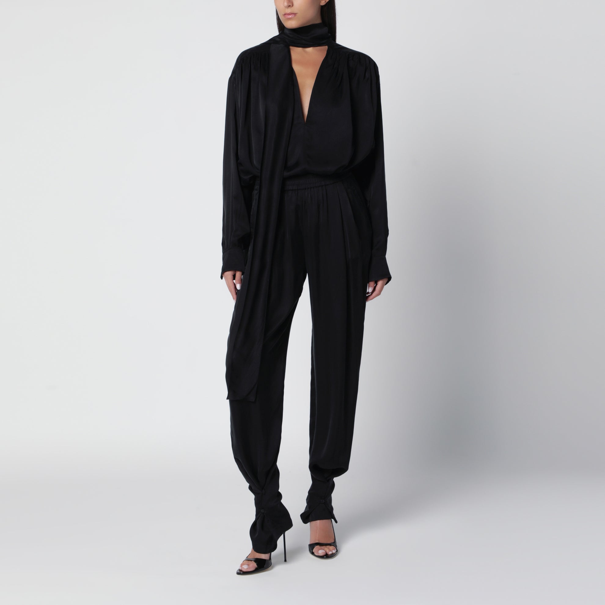 Bluse Mathilda schwarz aus Cupro