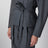 Coordinated belt jacket in grey mélange