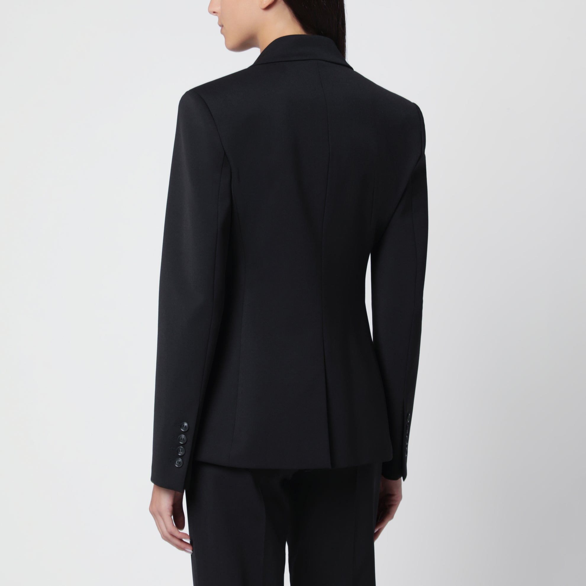 Single-breasted black jacket in wool blend