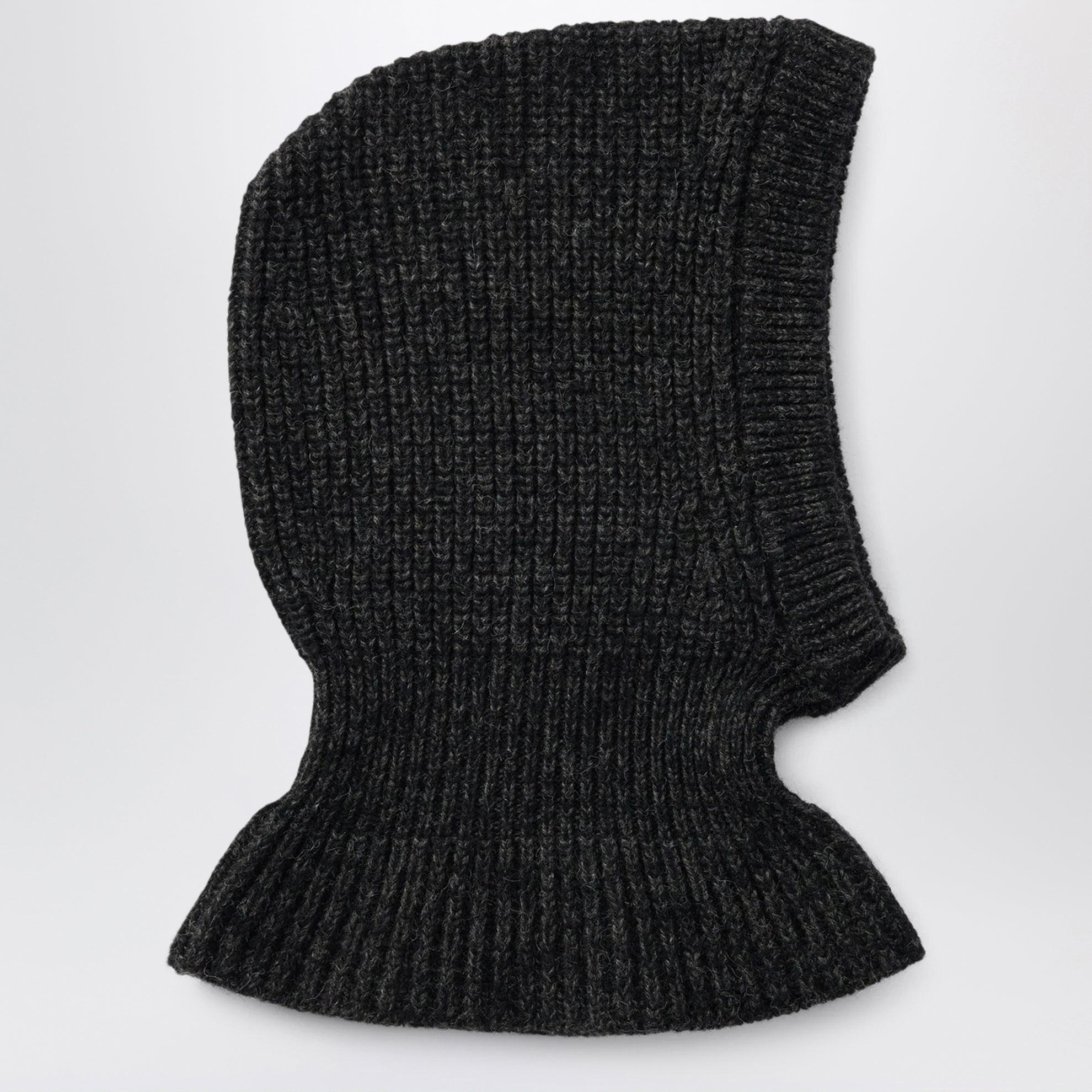 Balaclava in misto alpaca e yak nero e marrone