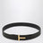 Reversible T-icon grained leather belt in brown and black