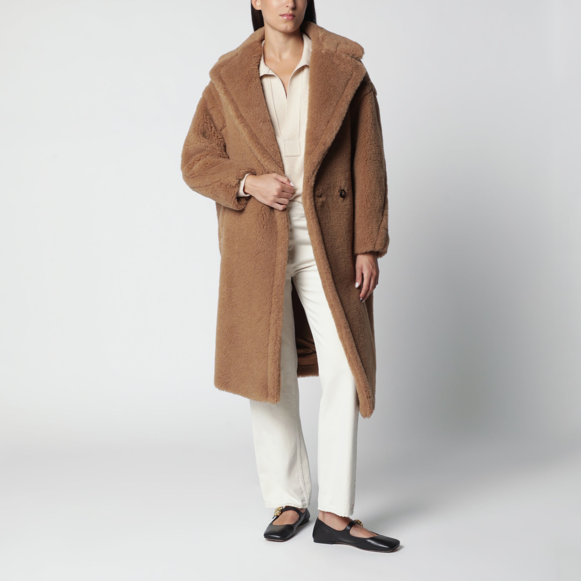 Camel-coloured Teddy Bear Icon Coat