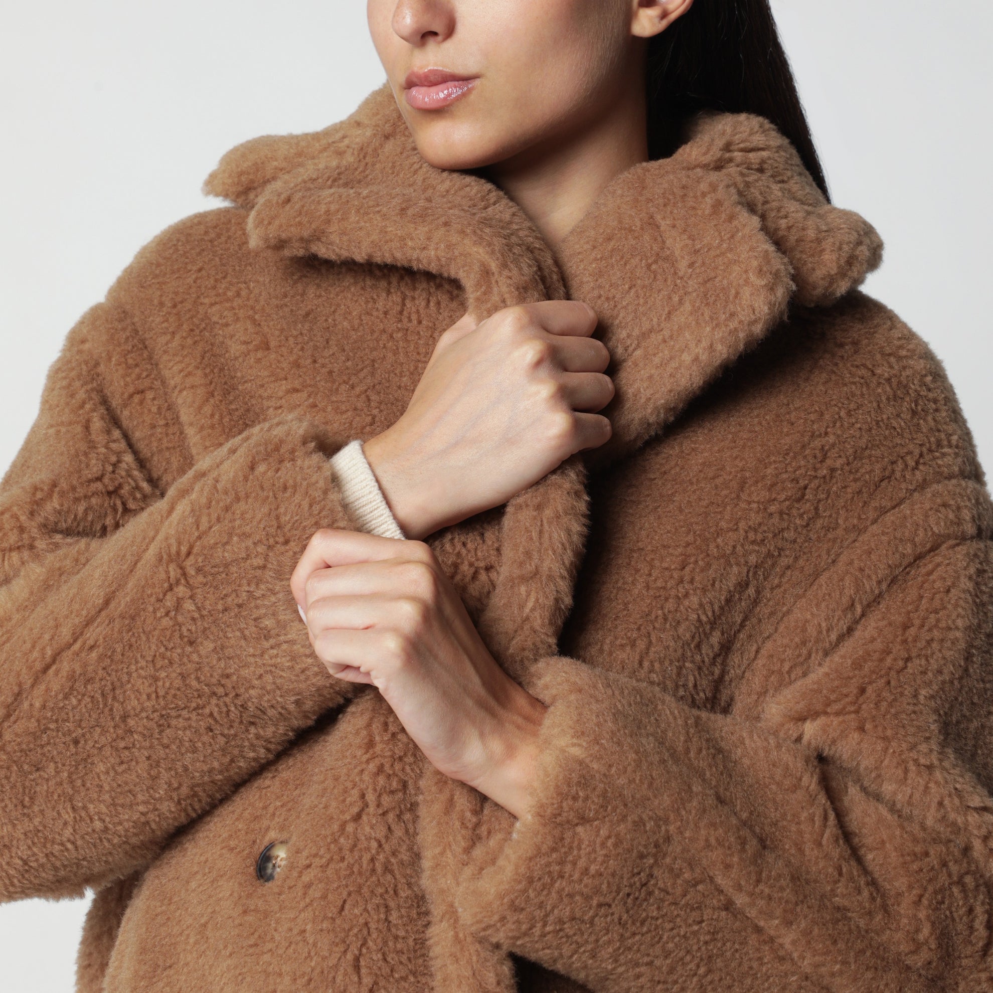 Camel-coloured Teddy Bear Icon Coat