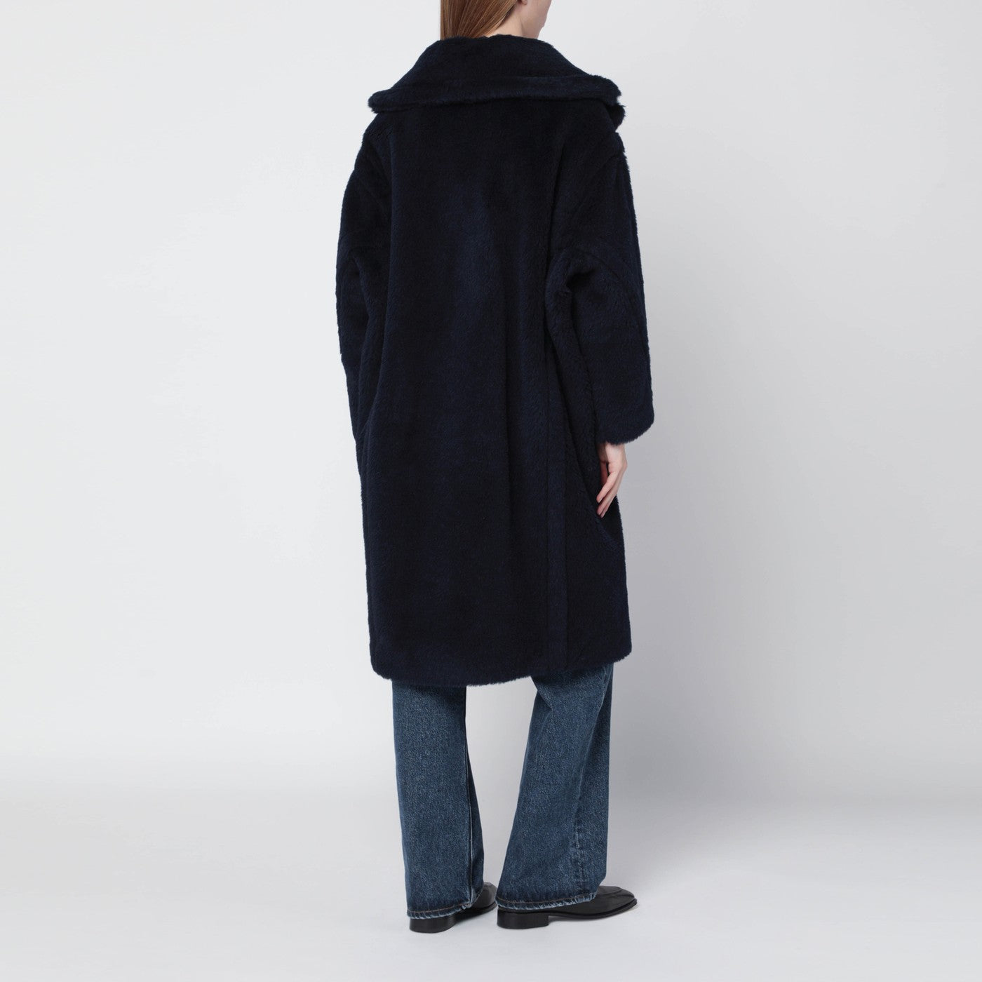 Teddy Bear Icon Coat blu in alpaca e lana