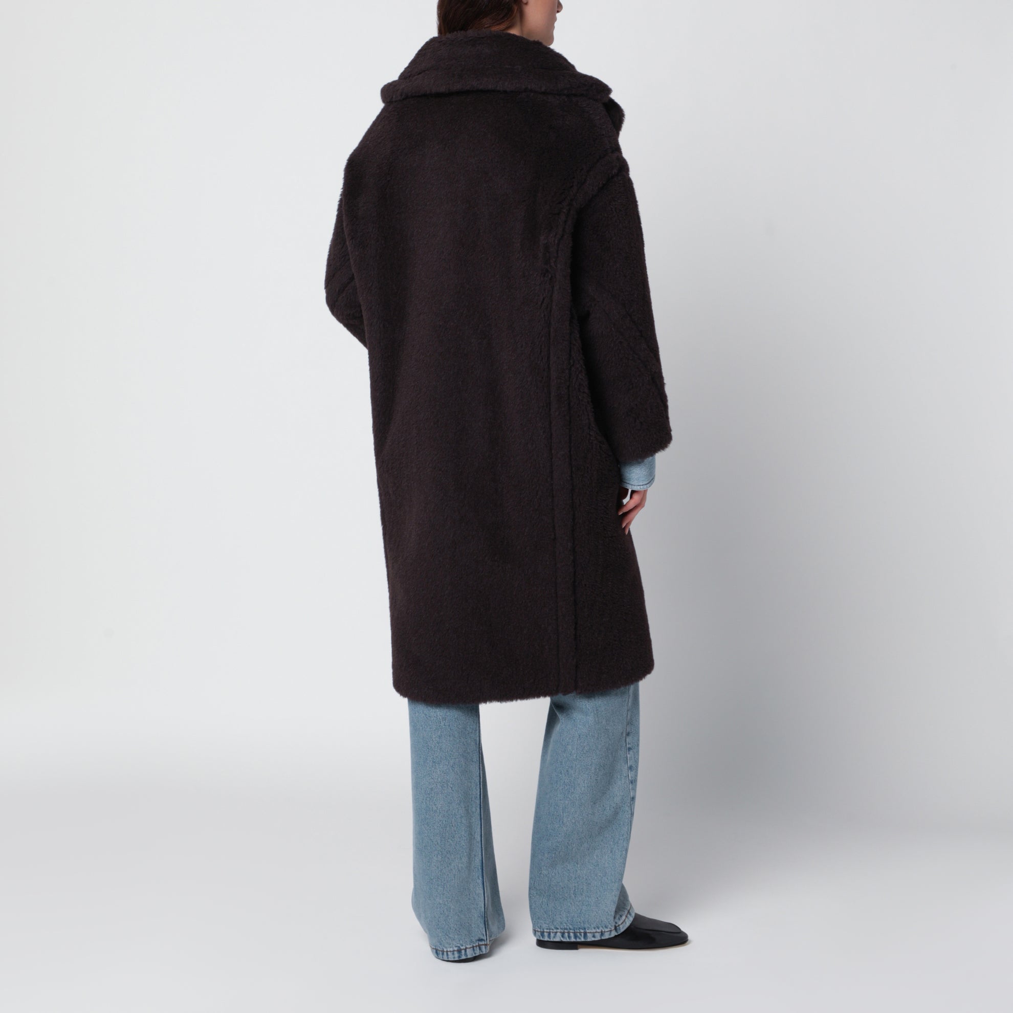 Manteau Teddy Bear Icon en alpaga et laine couleur ébène
