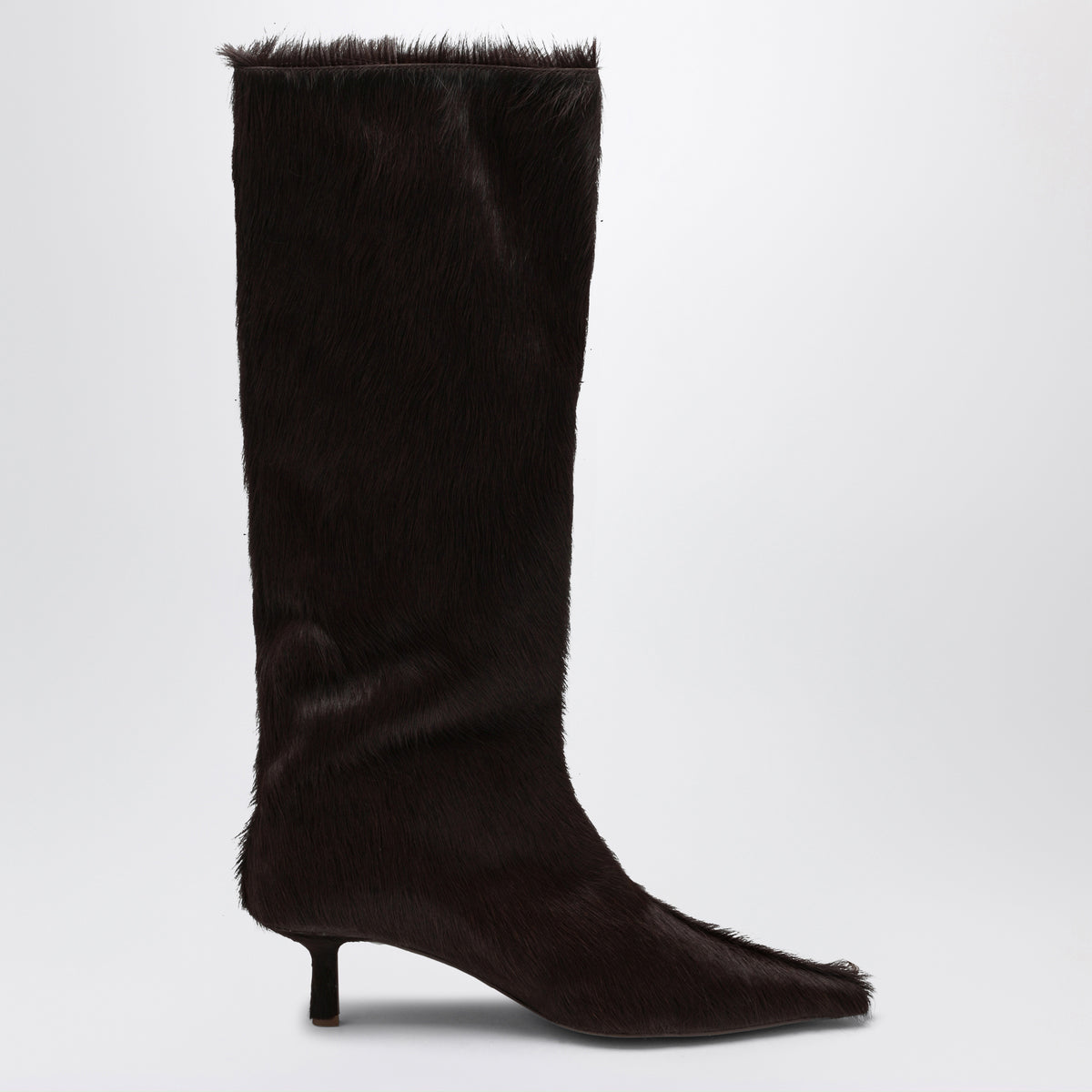 Brown Telkai boots in calf hair