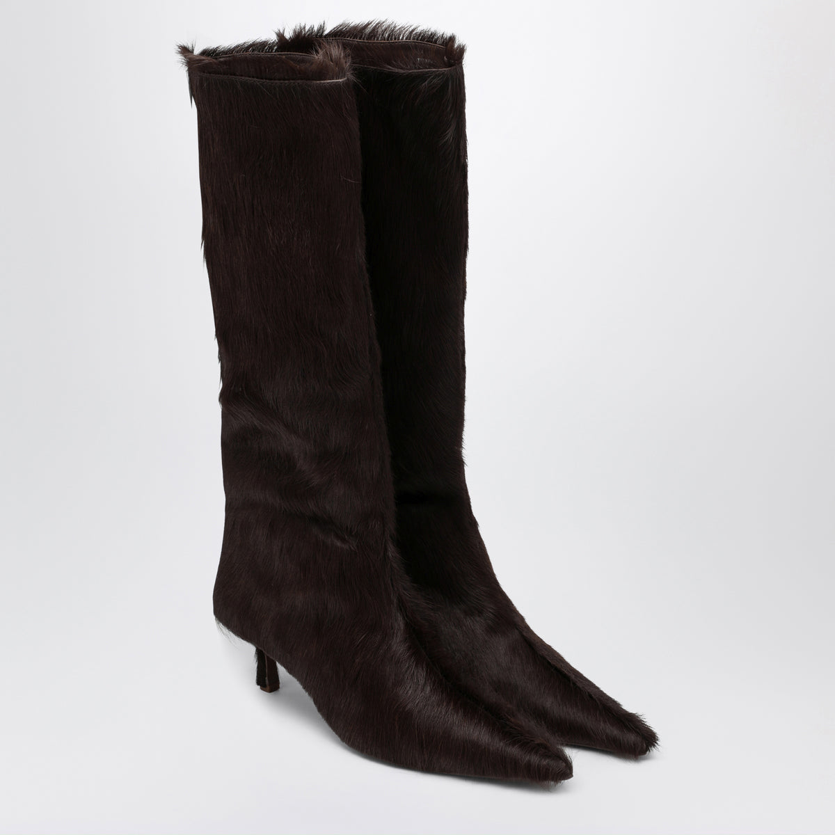 Brown Telkai boots in calf hair