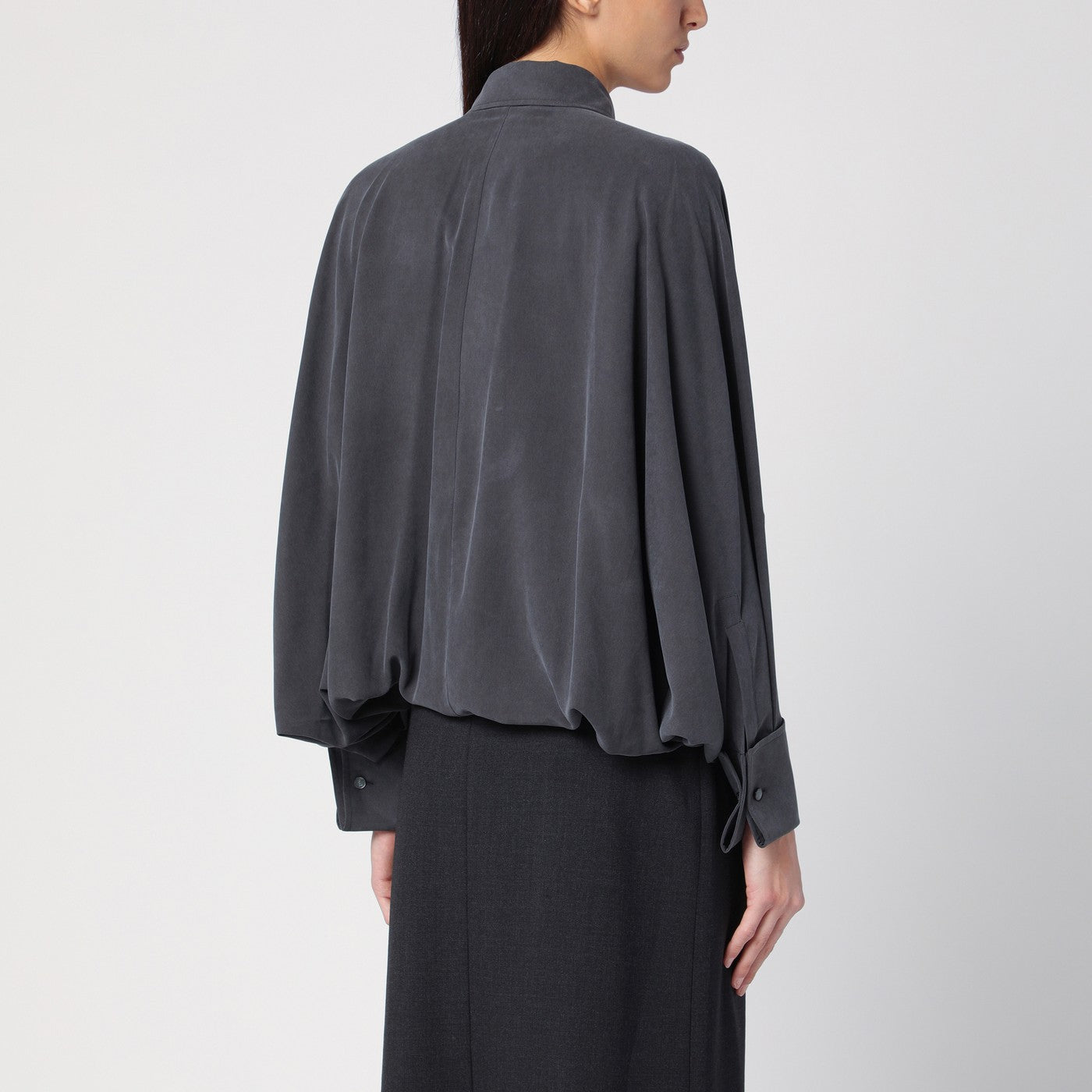 Anthracite grey silk body shirt