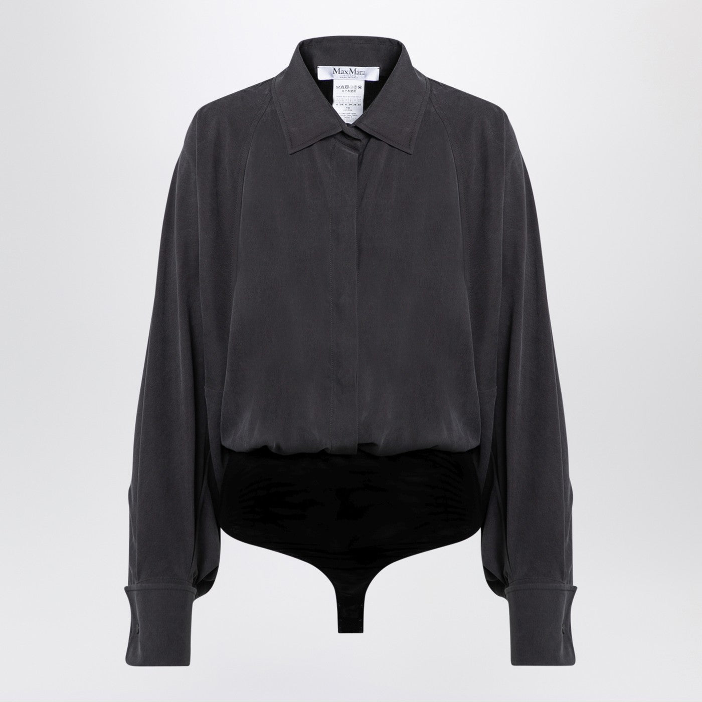 Anthracite grey silk body shirt