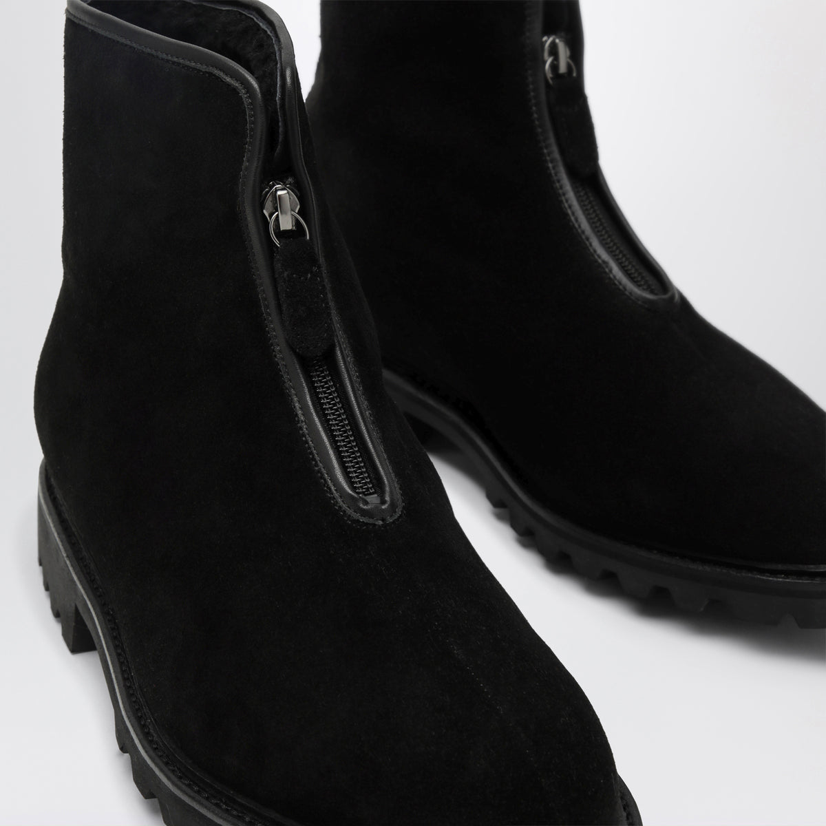 Black The Alpine Boot ankle boots in pebbled leather