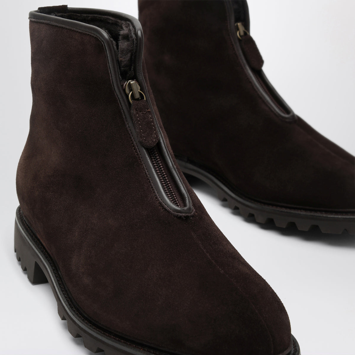 Brown The Alpine Boot ankle boots in pebbled leather